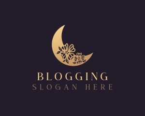 Elegant Floral Moon Logo