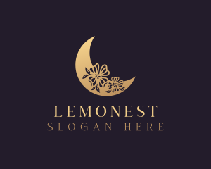 Beautician - Elegant Floral Moon logo design