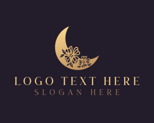 Cosmetics - Elegant Floral Moon logo design
