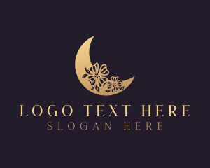 Elegant Floral Moon Logo