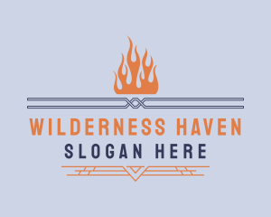 Survivalist - Camp Fire Adventure logo design