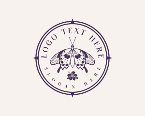 Insect - Floral Butterfly Wings logo design