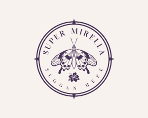 Floral Butterfly Wings Logo