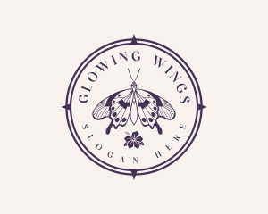 Floral Butterfly Wings logo design