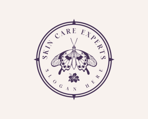 Floral Butterfly Wings logo design