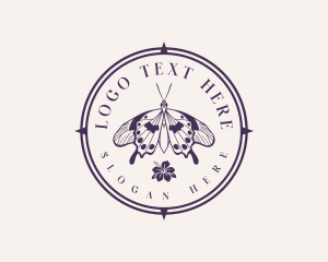 Floral Butterfly Wings Logo