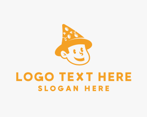 Pizza Slice - Pizza Wizard Boy logo design