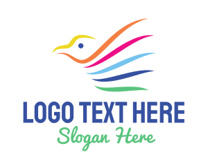 Seagull - Colorful Bird Wings logo design