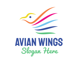 Colorful Bird Wings logo design