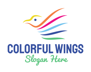 Colorful Bird Wings logo design