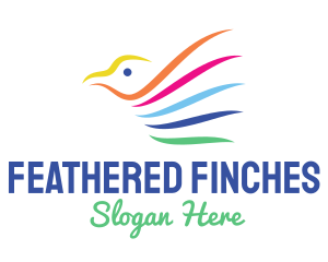 Colorful Bird Wings logo design