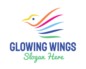 Colorful Bird Wings logo design