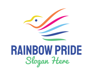 Colorful Bird Wings logo design