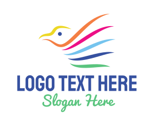 Colorful Bird Wings Logo