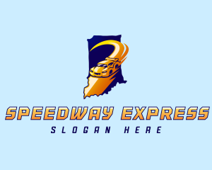 Indiana Map Speedway logo design