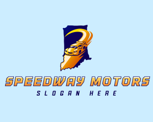 Indiana Map Speedway logo design