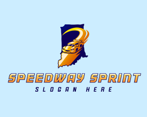 Indiana Map Speedway logo design