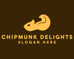 Chipmunk - Squirrel Tail Animal logo design