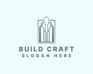 Skyscraper Building Construction logo design