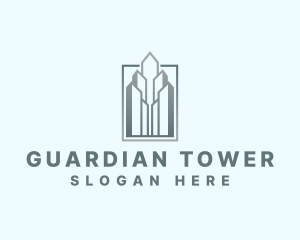 Skyscraper Building Construction logo design