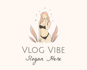 Vlogging - Underwear Lingerie Model logo design