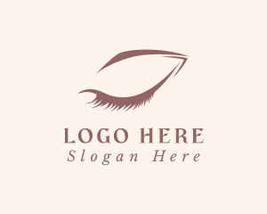 Esthetician - Brown Beauty Eyelash Extension logo design