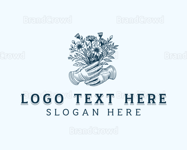 Floral Garden Planting Logo