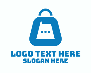 Telecommunications - Blue Shopping Bag Chat logo design
