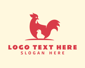 Poultry - Red Hen & Chick Farm logo design
