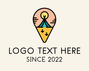 Outdoor Gear - Camping Teepee Pin Location logo design