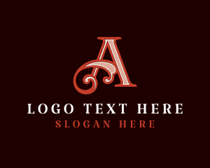 Stationery - Decorative Victorian Letter A logo design