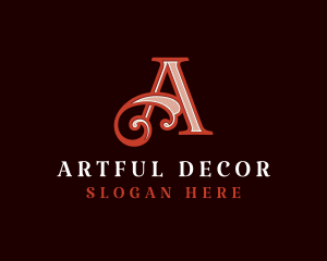 Decorative Victorian Letter A logo design