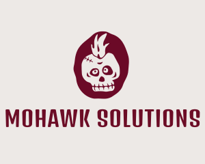 Grim Mohawk Skull logo design