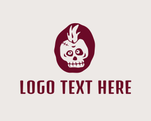 Punk - Grim Mohawk Skull logo design