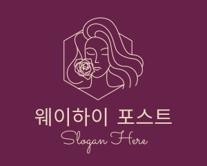 Woman Rose Perfume logo design