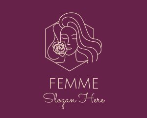 Woman Rose Perfume logo design