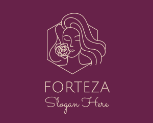 Woman Rose Perfume logo design