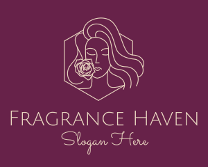 Woman Rose Perfume logo design