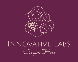 Woman Rose Perfume logo design