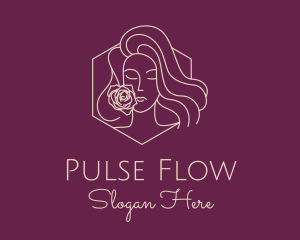 Woman Rose Perfume logo design