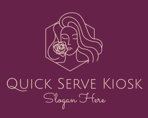 Woman Rose Perfume logo design