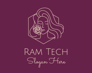 Woman Rose Perfume logo design