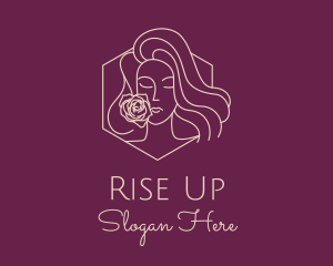 Woman Rose Perfume logo design