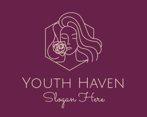 Teenager - Woman Rose Perfume logo design