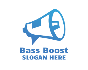 Subwoofer - Blue Megaphone Announcement logo design