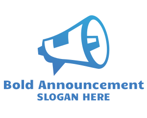 Blue Megaphone Announcement logo design
