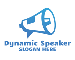 Speaker - Blue Megaphone Announcement logo design