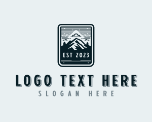 Hiker - Trekking Adventure Mountain logo design