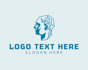 Software - Futuristic Human Head logo design