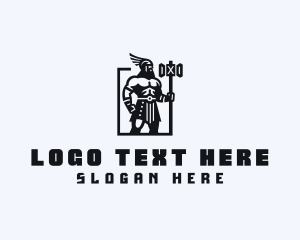 Male - Strong Barbarian Man logo design
